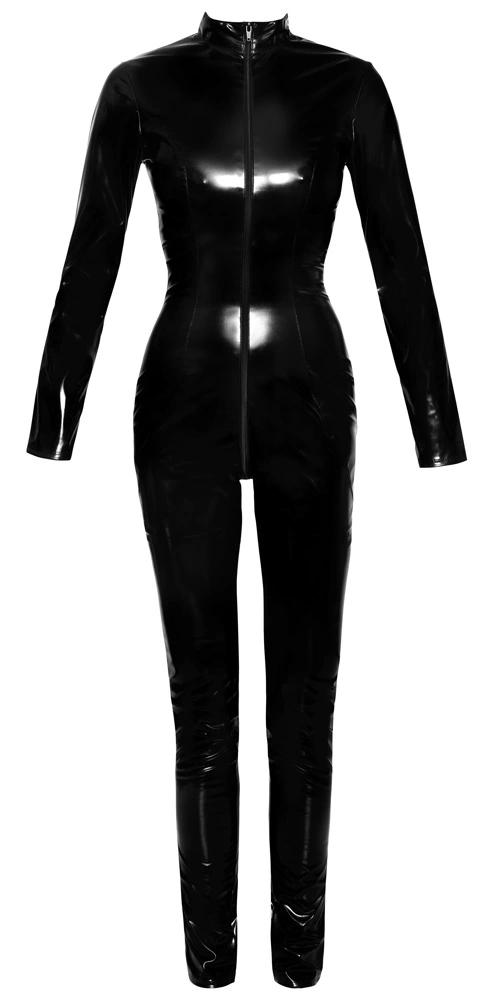 Black Level - Black Long Shiny Tight Jumpsuit S