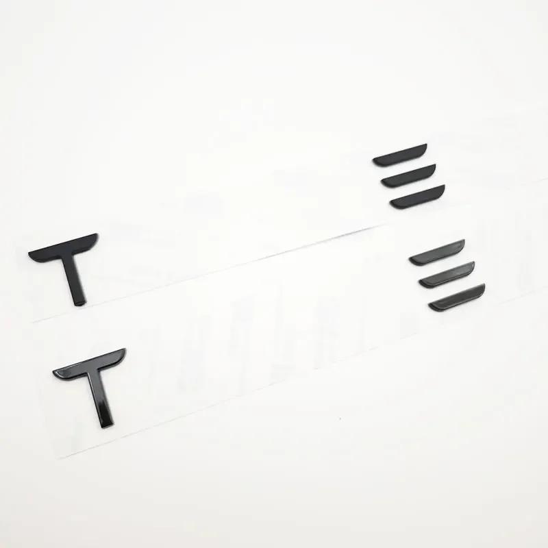 glpyx8 3D ABS Letters Tesla Logo Carbon Chrome Black Red Badge Car Rear Trunk Stickers For Tesla Model 3 Y X S Back Decals Accessories