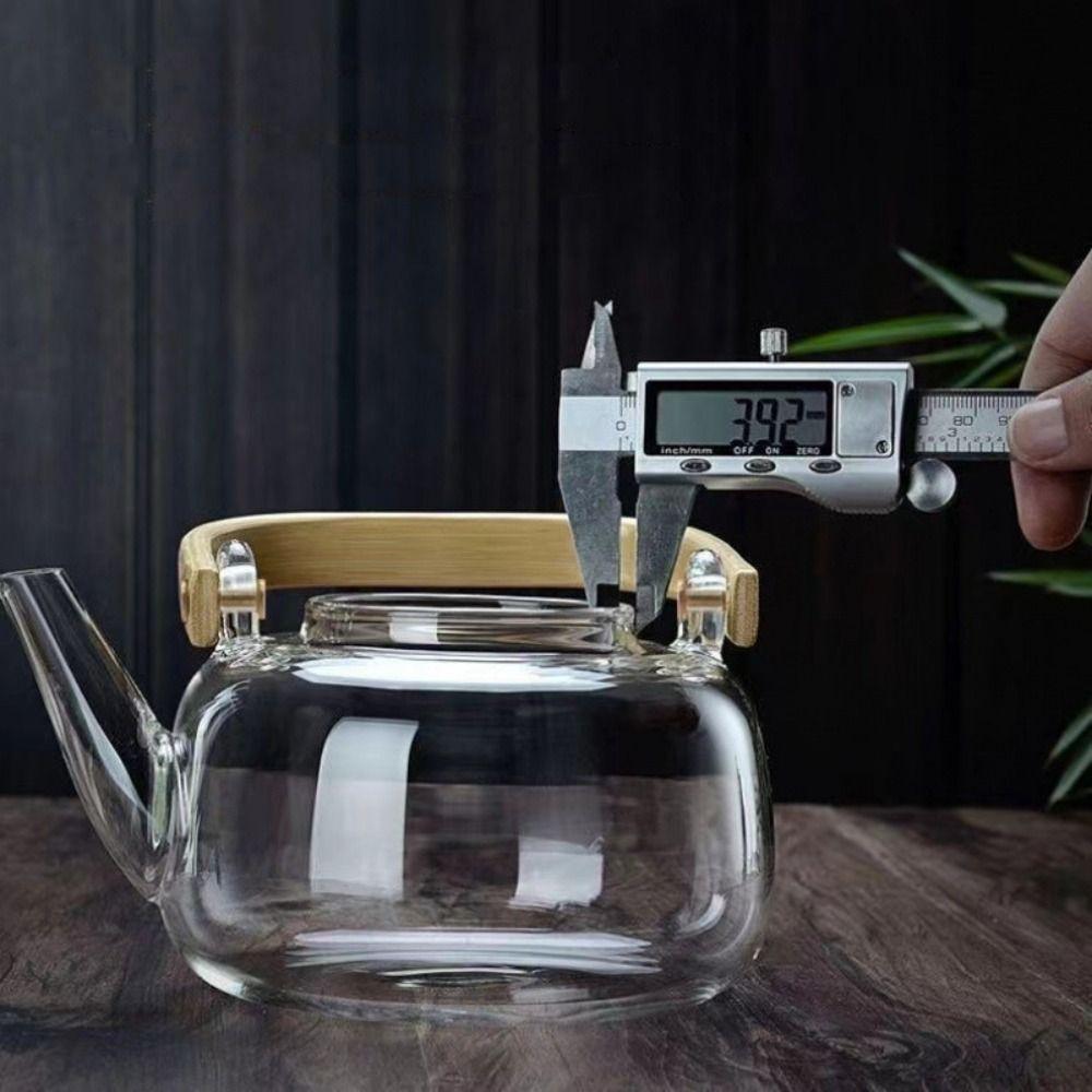 Fluent 1000ml Glass Tea Pot with Handle Tea Soup Separation Japanese Style Teapot Transparent Borosilicate Glass Teapot Home Use