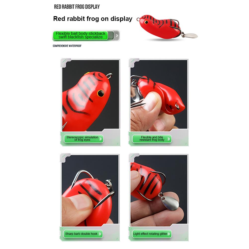 4Pcs Frog Fishing Lures Floating Frog Lures Kit with Spinner Blade Soft Oft Swimbaits Top Water Frog Lures for Salmon Catfish