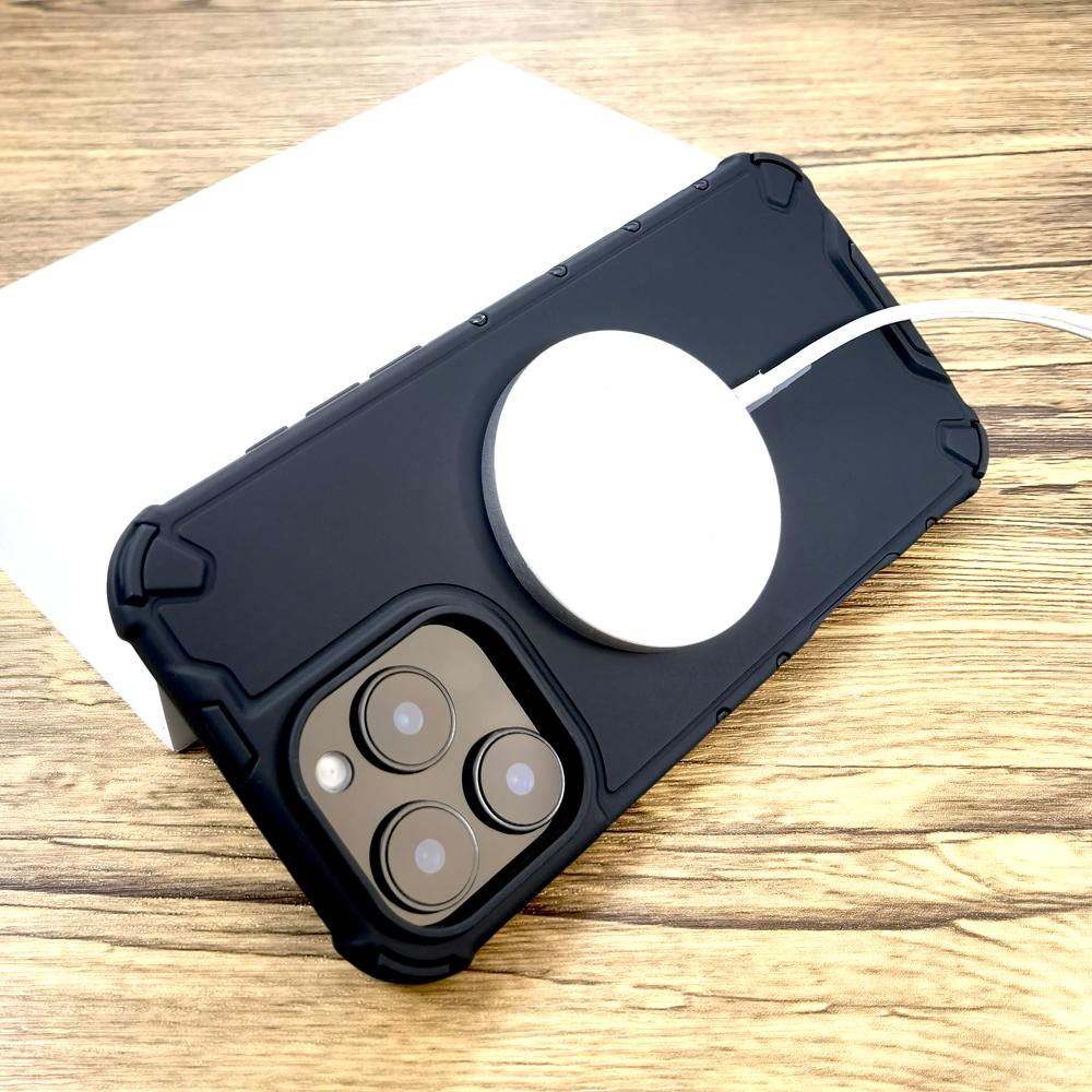 Роскошный противоударный бронированный матовый чехол для iPhone 18 17 16 15 14 13 12 Pro Max 16Pro Для Magsafe Mag Safe Беспроводная зарядка Задняя крышка