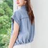 Женская летняя джинсовая рубашка-куртка Betu с коротким рукавом
