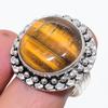 Натуральный камень Тигровый глаз 925 стерлинговое серебро Ювелирное кольцо Размер 9.5 T2J68