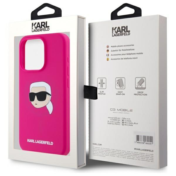 Karl Lagerfeld Klhmp15Xskhpplf Iphone 15 Pro Max 6.7 Fuksja/Fuschia Hardcase Silicone Karl Head Print Magsafe