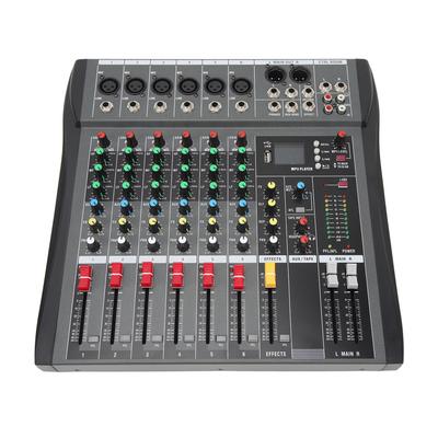 Аудиомикшер 6-канальный потоковый микшерный пульт звуковая панель для DJ студии AC100~240 В с Bluetooth