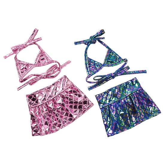 Бикини-платье для собак, сверкающий купальник для собак, купальный костюм «русалка» с блестящей чешуей, летний пляжный наряд для маленьких и средних кошек и собак