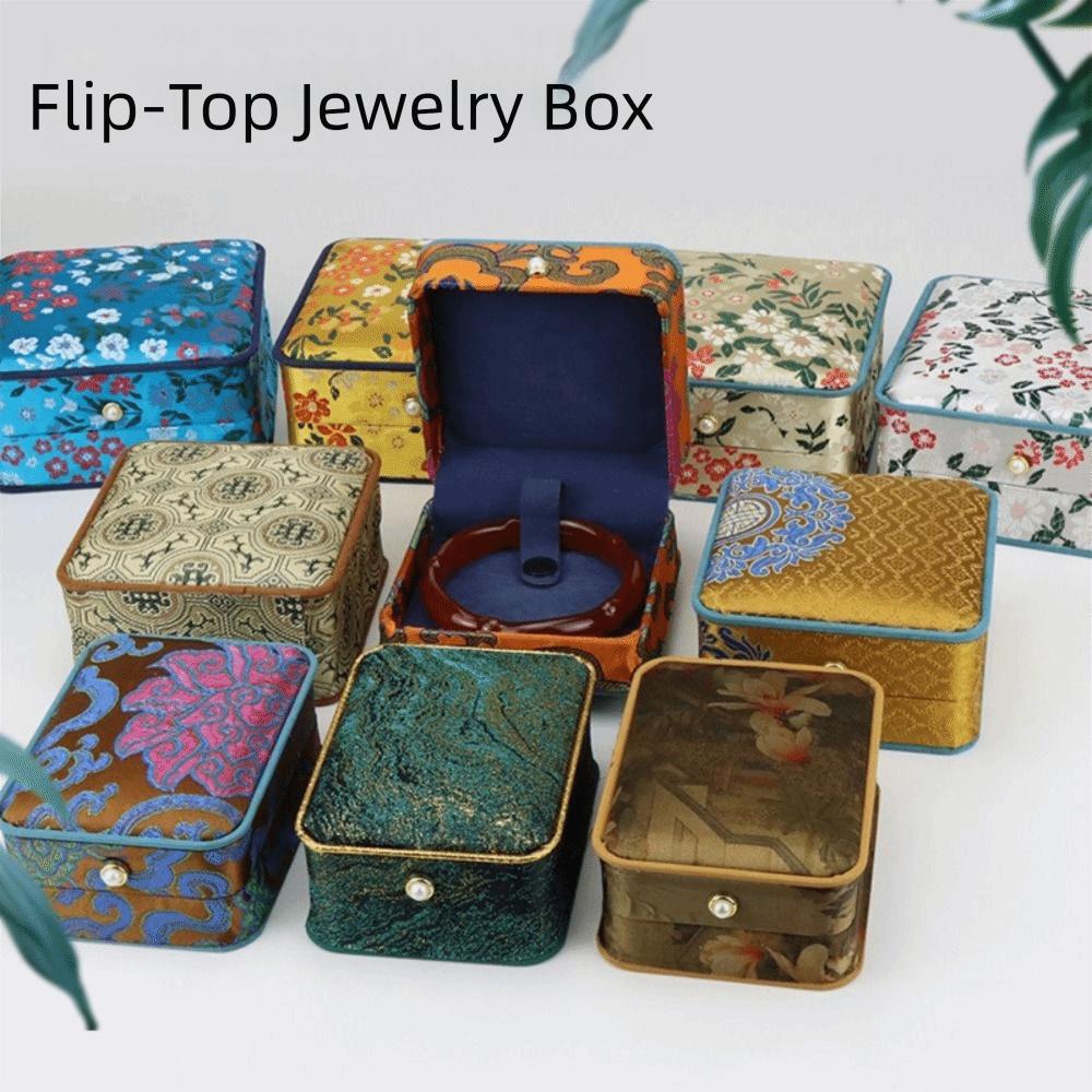 Brocade Fabric Brocade Jewelry Box Exquisite Embroidery Portable Jewelry Holder For Women