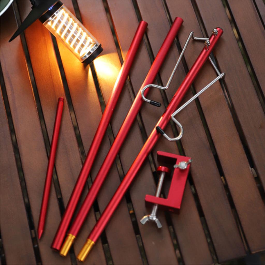 Складная настольная подставка для лампы для кемпинга с двойными крючками, держатель для уличного освещения из алюминиевого сплава, вешалка для лампы, прочная