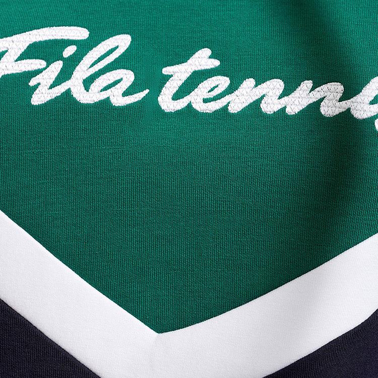 Fila Теннисная серия Худи с цветными блоками и надписью Винтажный американский свитшот Женский свитшот Королевский синий A11W310202F-NV