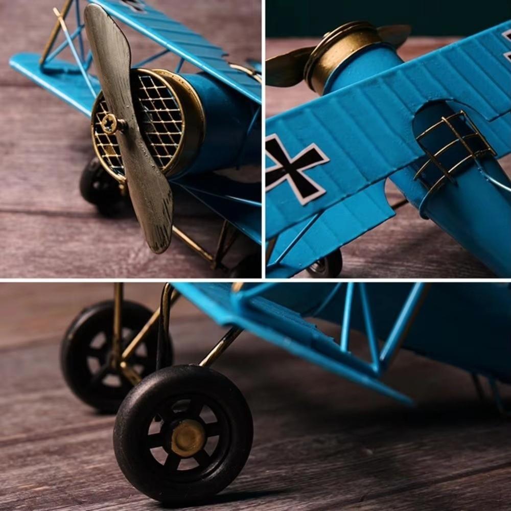Wrought Iron Airplane Model Ornament Metal Construction Iron Aircraft Model Home Decoration