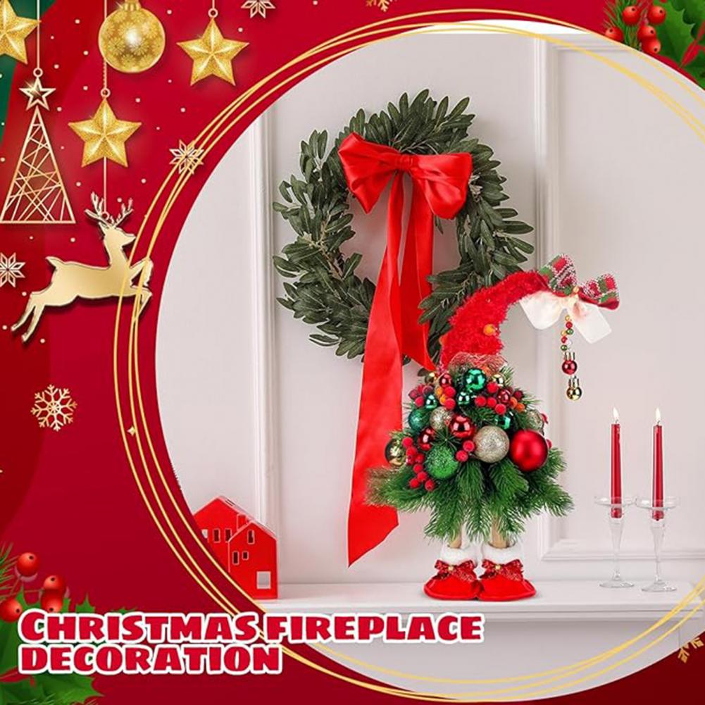 Гномы Дерево Фигурка Рождественские Украшения Ручной Работы Рождественская Елка Фигурки Гномов с Шарами для Столешницы