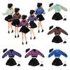 Plaid Sweater Doll Sweater Skirt Set Multicolor Mini College Suit Fashion Doll Clothes