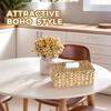 Straw Woven Tissue Box Cover Decorative Tissue Holder Durable Tissue Box  for Living Room Bedroom