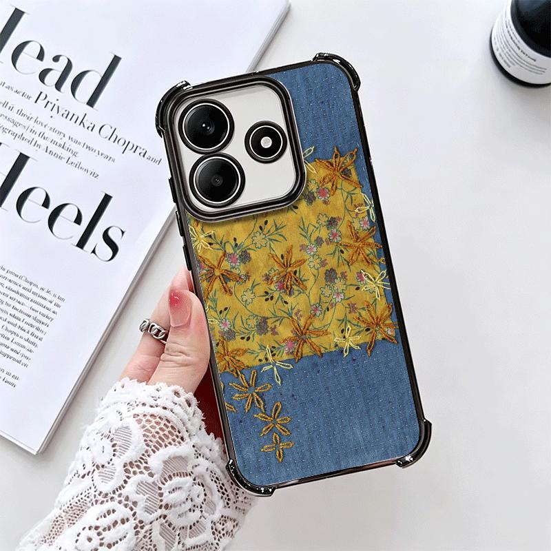 Мягкий чехол для телефона с ретро-джинсовым узором для Xiaomi Redmi Note 14 15 Pro Plus 13 12 11S 11T 5G 10 9S 9, Гальванический, Противоударный Fundas