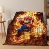 Retro Mario Cartoon Gift Flannel Blanket,Warm and Cozy Soft Throw Blanket for Home Bedroom Bed Sofa Travel Picnic Cover Kids