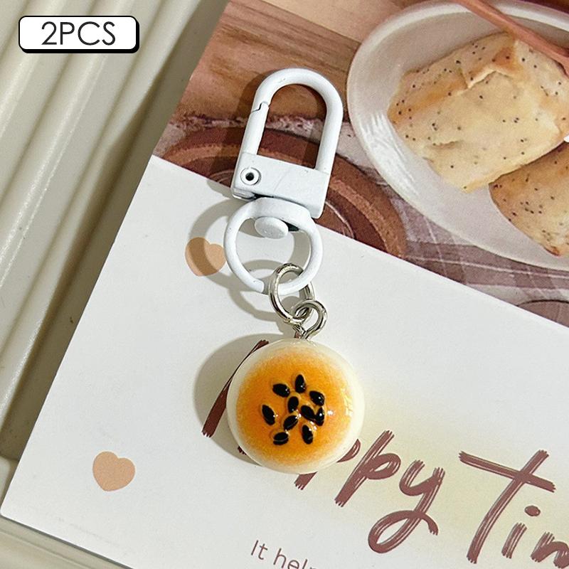 2 шт. забавная новинка, кулон в виде еды, креативная имитация еды, брелок для ключей, автомобильные брелки, изысканный рюкзак, украшения, аксессуары, подарки