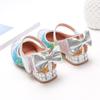 Girls Children Mary Jane Shoes Rainbow Color Kids Shoes Back Bow Low Heels Party Wedding Shows Sandals for Girls 2024 New Chic