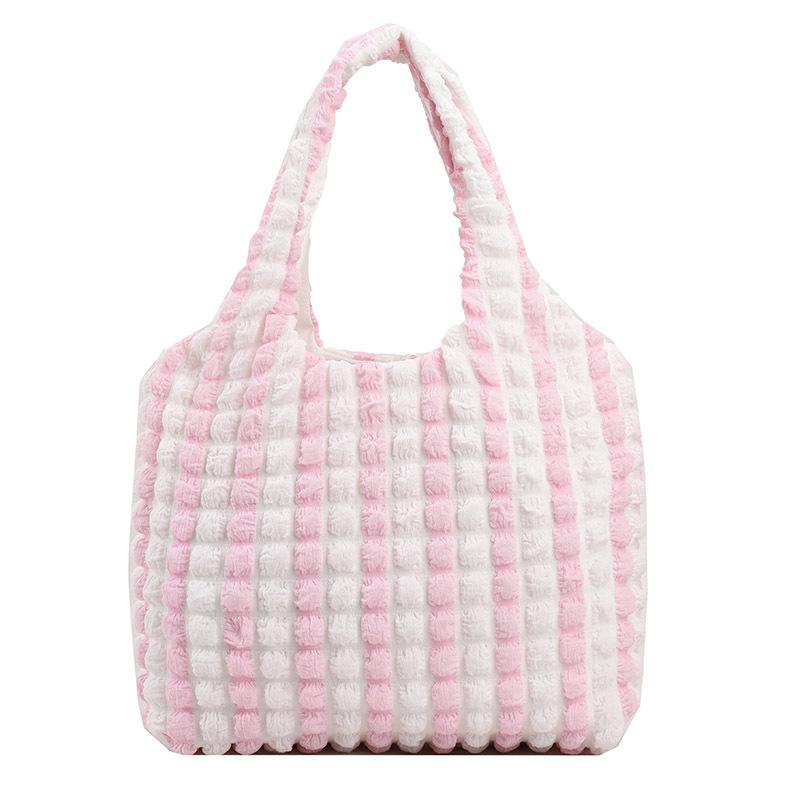 Версия плиссированная вафельная сумка через плечо кремовая сумка из слоеного теста новая сумка-тоут большой емкости с пузырчатой сеткой