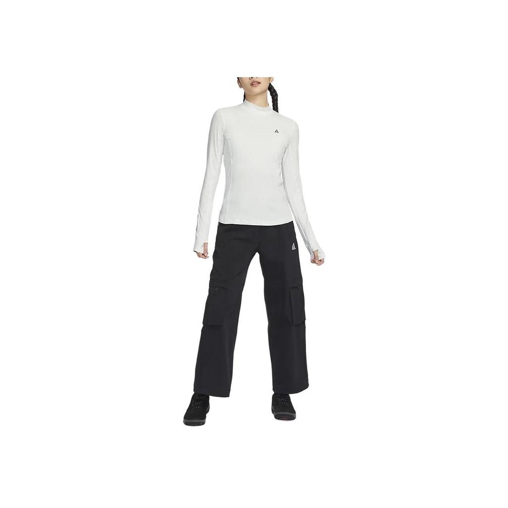 Nike Футболка ACG серии Goat Rocks Dri-FIT ADV однотонная, с высоким воротом, повседневная, с защитой от солнца, быстросохнущая, с длинным рукавом, женские топы FN1964-121