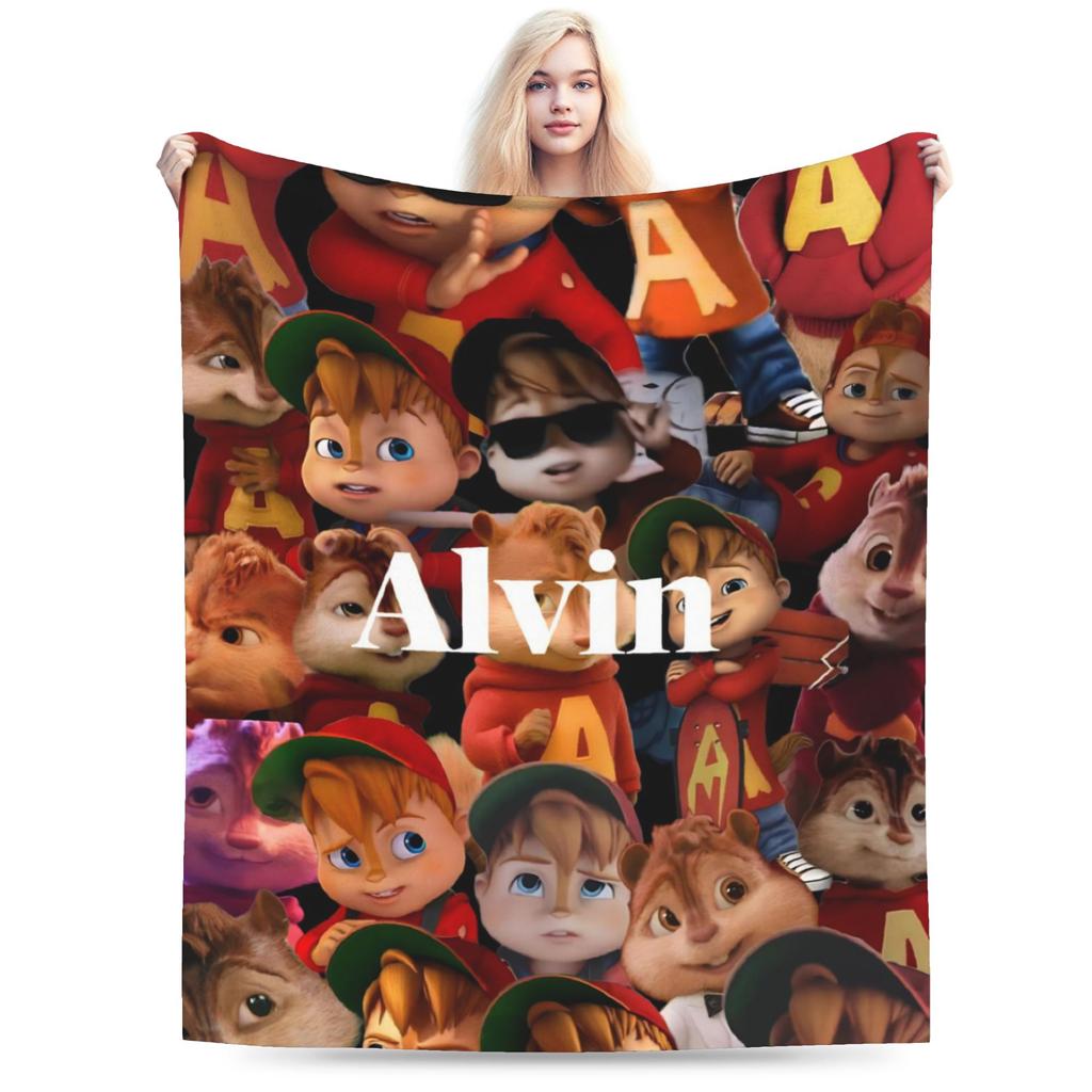 Alvin and the Chipmunks Blanket Cozy Soft Throw Blankets for Couch 50x60 Inch Multisize Plush Thin Quilt