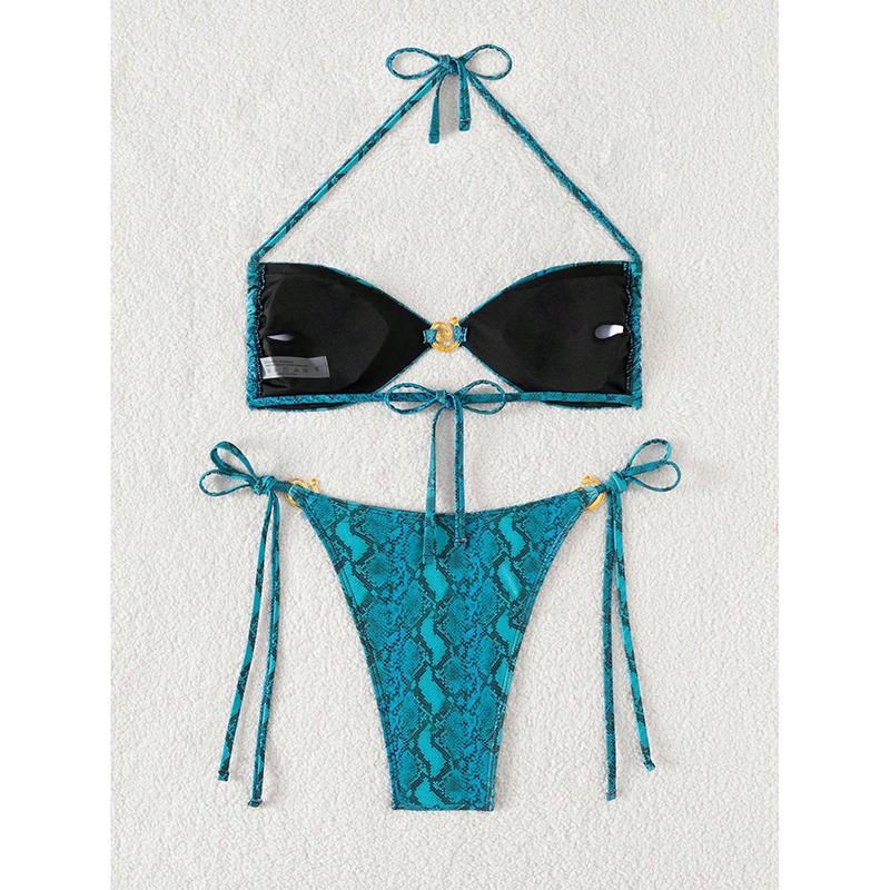 Сексуальный купальник-бикини из двух частей с принтом, летний новый женский купальный костюм для купания, костюм бикини