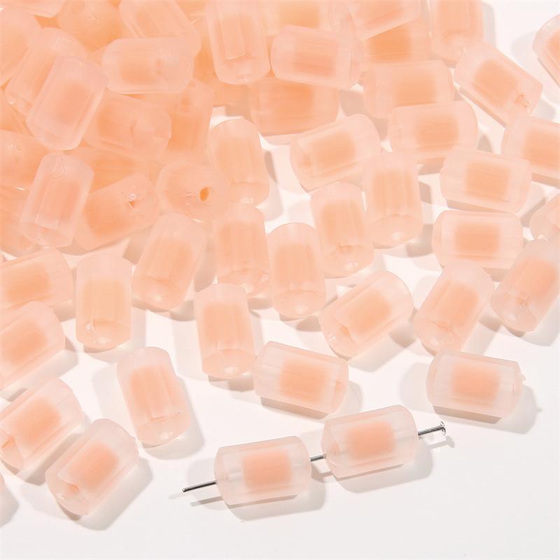 Бусины для браслета ручной работы, акриловые прозрачные матовые цветные гальванизированные бусины для колонн, глянцевые бусины в бусинах, бусины, браслет ручной работы своими руками, ожерелье, свободные бусины