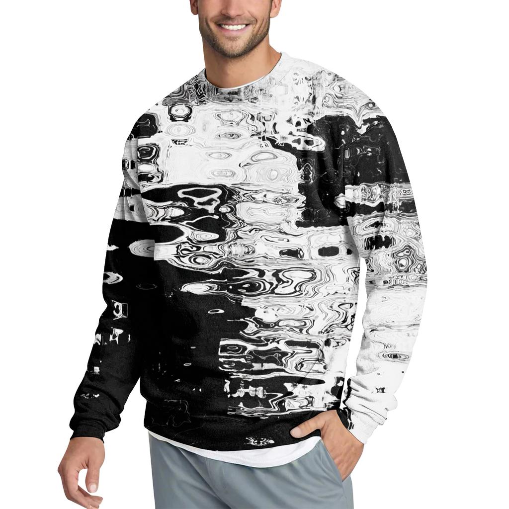 Мужской повседневный модный свитшот с принтом и круглым вырезом