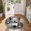 Wolf Round Carpet Design for Study room Decorate room Playrooms Game Room Anti-slip Round Rug Anime Office Decor Birthday Christmas Gift