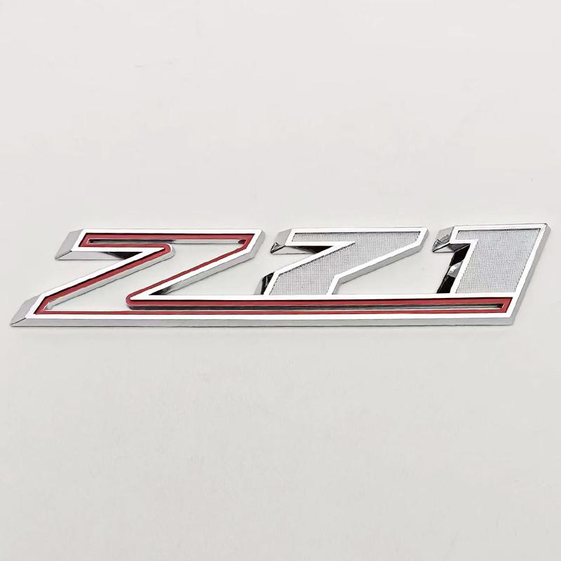 3D ABS Red Chorme Logo Z71 Emblem Car Fender Badge For Chevrolet Tahoe Colorado Cheyenne Chevy Silverado Z71 Sticker Accessories
