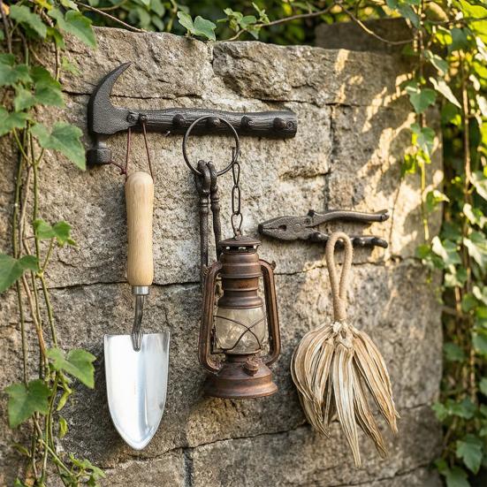 Wrench Hammer Cast Iron Metal Wall Hook Rustic Vintage Wall
