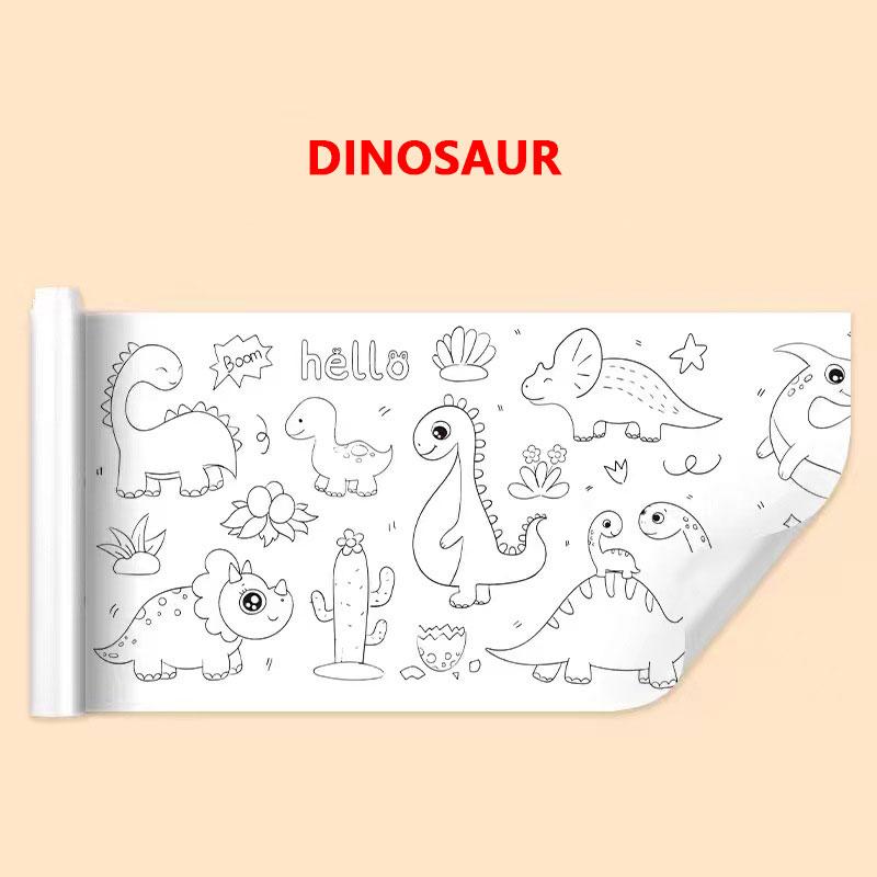 Children Drawing Roll Diy Sticky Color Filling Paper Coloring Paper Roll For Kids Diy Painting Drawing Early Educational Toys