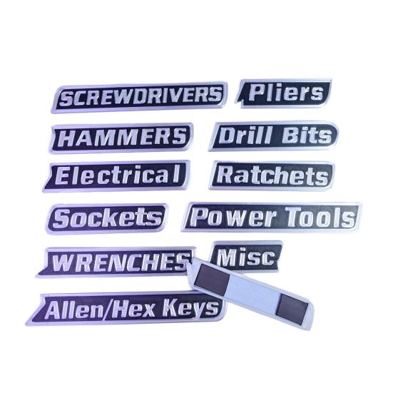 12/14 шт. Магнитные этикетки для ящика с инструментами, многоразовые, напечатанные на 3D-принтере, бирки-органайзеры для ящика с инструментами, стальные ящики для инструментов, тележки, ящики, шкафы, маркерные организационные этикетки