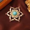 Classic Women Men Vintage Palace Opal Lotus Brooches Pins Unisex Retro Metal Hollow Plant Clothing Suit Buckle Badges Gift