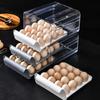 Transparent Egg Storage Box Double Layer Kitchen Organizer Rack  Household Crisper