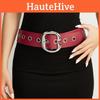Solid Color Fashion Large Metal Buckle Decoration Women Casual Wide Belt