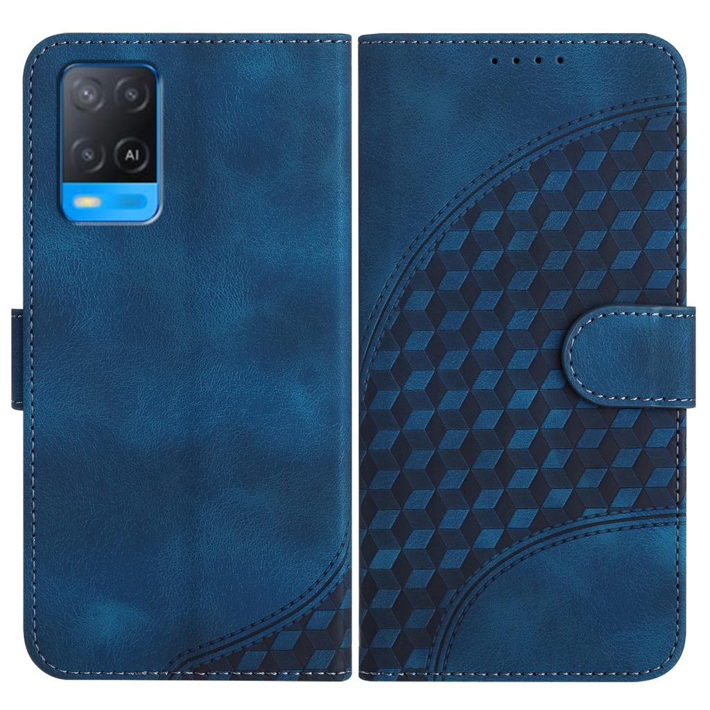 Knurling Three-dimensional Block PU Leather Wallet Card Bag Phone Case for Oppo A36,A53,A72,A54,F19,Reno6 Lite,Realme 9i,Realme 10,Realme C55...
