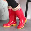 Water Shoes Labor Insurance Velvet Adult Rain Shoes Women's Tall Tube, Non-slip and Waterproof Outer Wear Work Shoes Long Tube Rain Boots Women