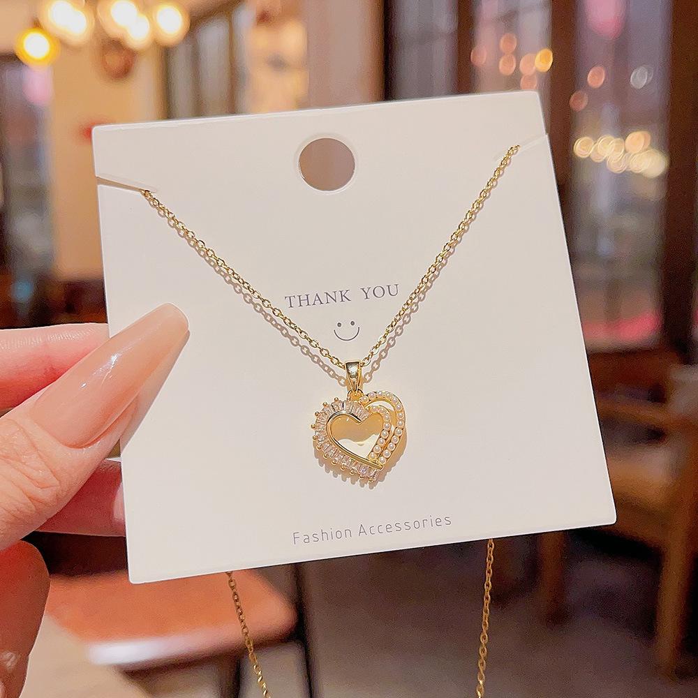 Горячие аксессуары темперамент роскошь ключичная цепочка дизайн чувство ниша кулон мода личность двойной рыбий хвост ожерелье ювелирные изделия женщина