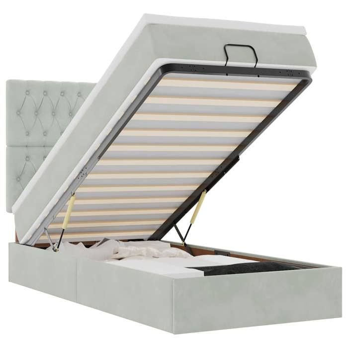 Maison Exclusive - Cadre de lit ottoman et matelas gris clair 100x200 cm velours
