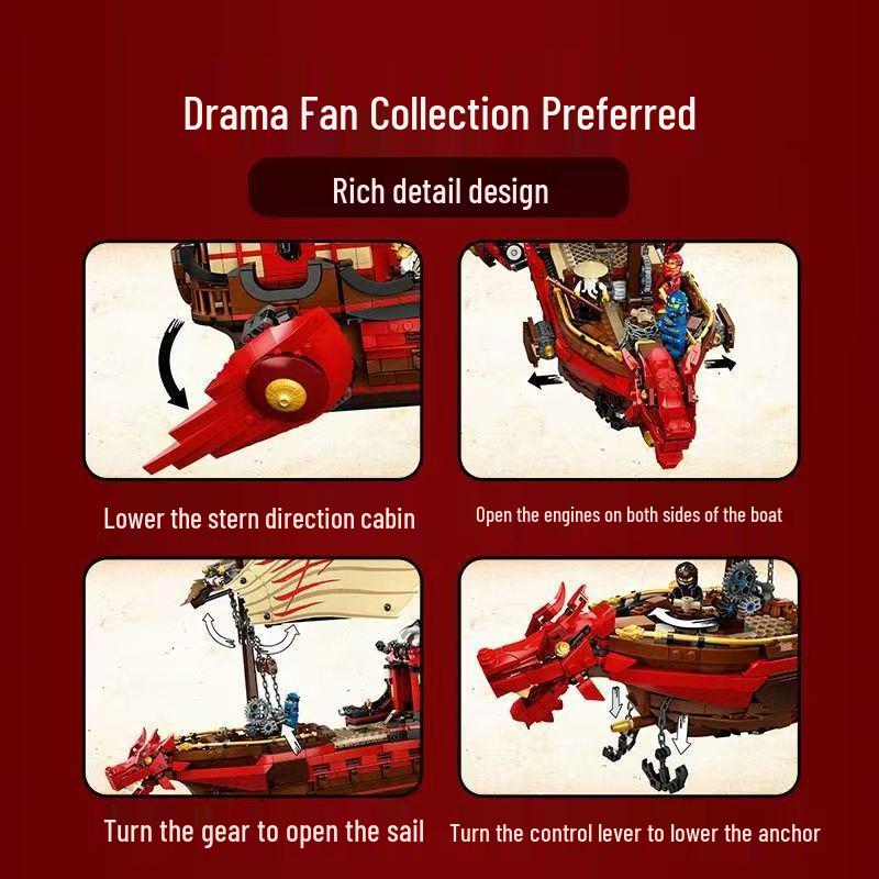 Набор строительных блоков LEGO-совместимый Ninjago Корабль Судьбы с Драконом для Мальчиков