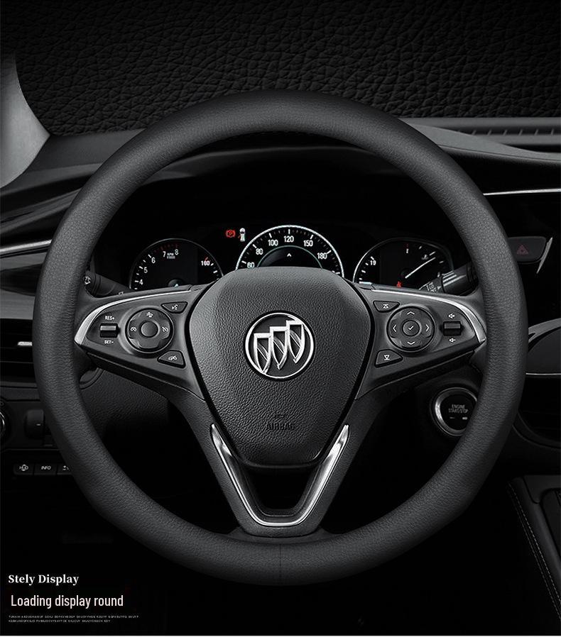 Genuine Leather Steering Wheel Cover for Buick: Regal, LaCrosse, Verano, Envision S, Enclave, Encore, GL6