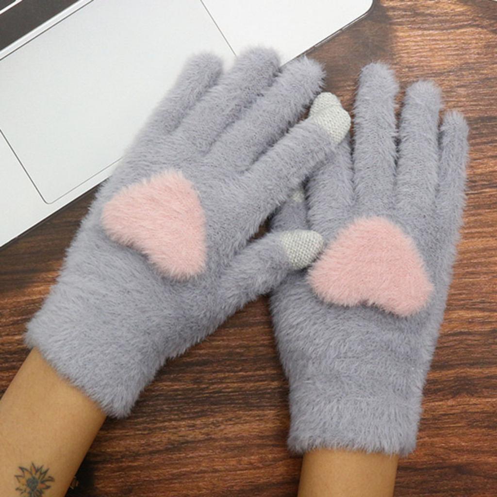 Зимние перчатки Плюс бархатные Толстые Защищающие от холода Велосипедные Сетчатые Вязаные перчатки Теплые Перчатки унисекс