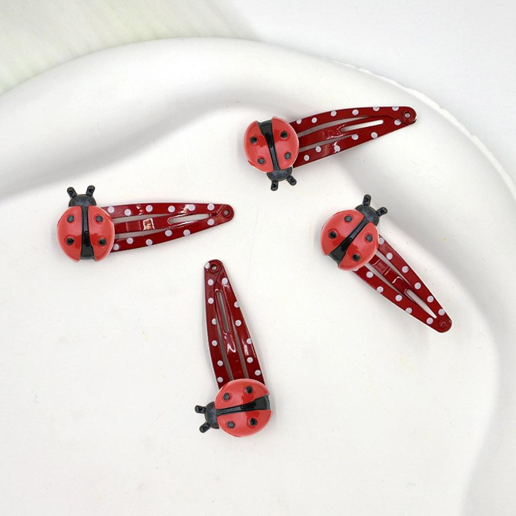 4PCS Ladybug Hair Barrettes for Casual Formal Festival Hair Clip Women Girl Hair Styling Tool Nonslip Sidepin Headdress