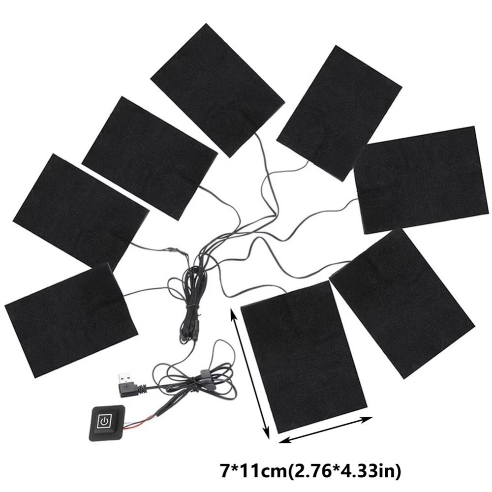 3 уровня Электрическая ткань 1-8 Водонепроницаемые греющие жилеты Подушечки Складные USB-нагрев Наружные греющие подушечки