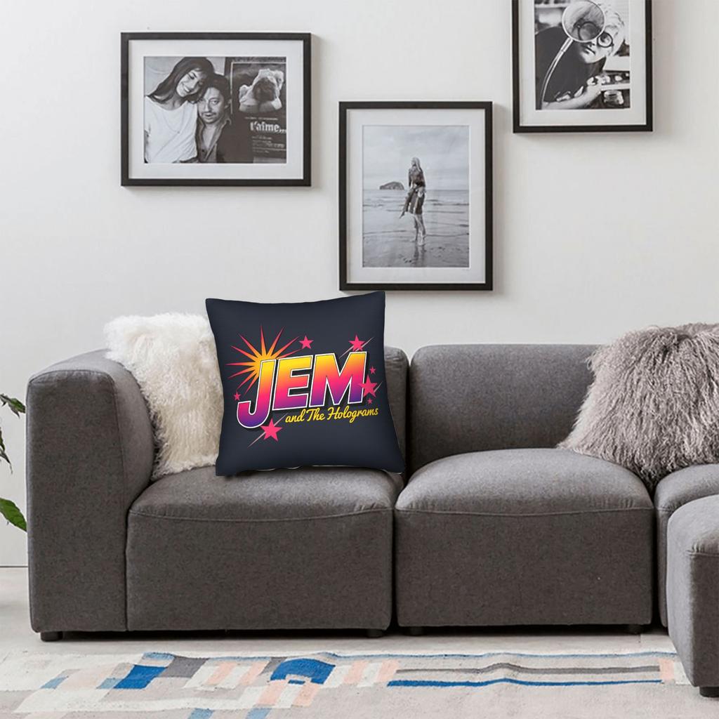 Kpop Style Jem And The Holograms Pillow Cover Comfy Cushion Cover Vintage Pillow Case For Sofa Couch Bed Living Room