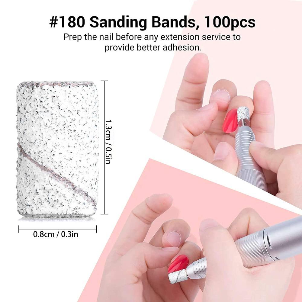 400 Pcs Grinding Sand Nail Sanding Bands Fine Grit Manicure Sanding Bands Salon Use