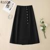 Women Casual Solid Color Loose Midi Skirts