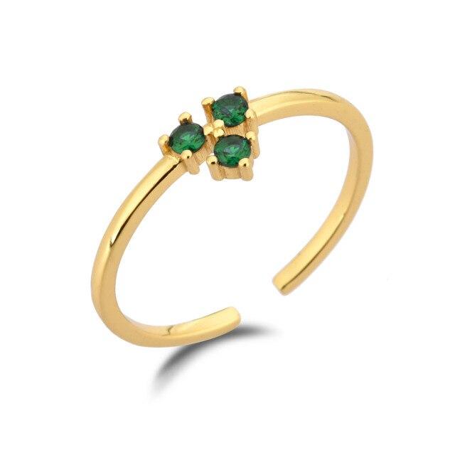 Стерлингового Серебра 925 пробы, три циркона, красочные кольца изменяемого размера, летняя коллекция, роскошные радужные тонкие круглые украшения для вечеринки