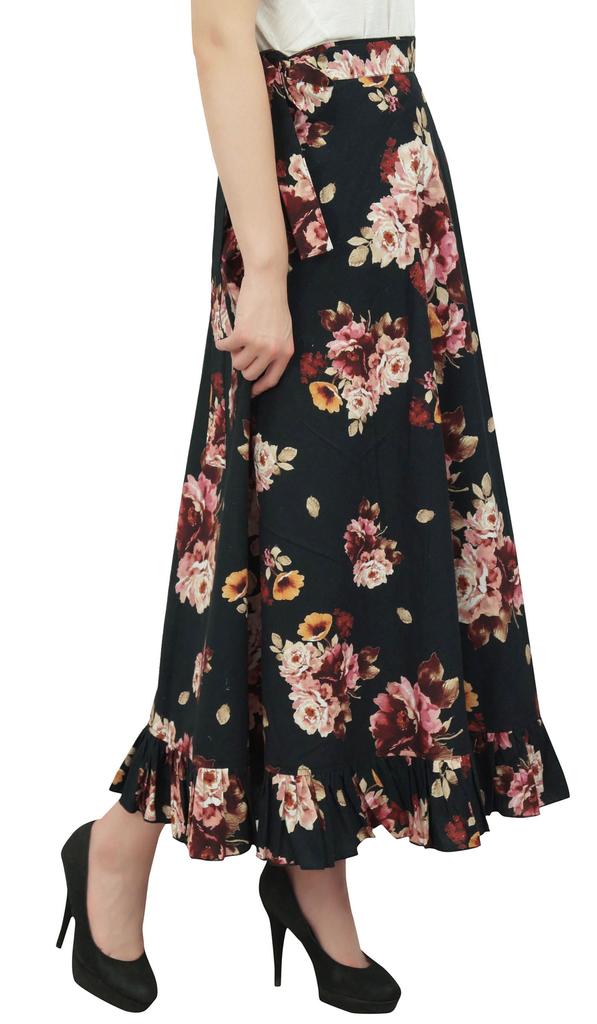 Phagun Женская накидка Magic с цветочным принтом и хлопковым поясом и оборками