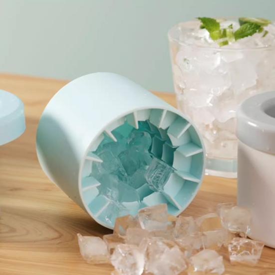 Silicone Ice Cube Mold Cylinder Ice Maker for Home Refrigerator Easy Release Quick Ice Making Tray Food-grade Bar Tools